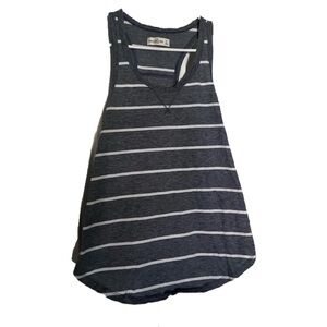 Vintage Abercrombie & Fitch White and Gray Relaxed Tank Top